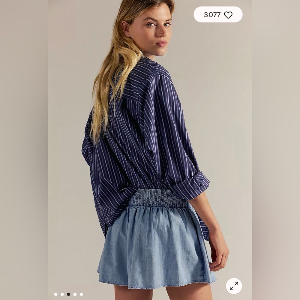 We The Free Paradise Found Denim Skort in Capri Blue Size Medium - Picture 4 of 5
